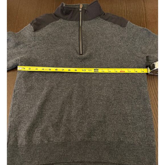 Jim Nantz Vineyard Vines Men Large Gray 1/2 Zip Merino Wool Sweater Golf - Picture 7 of 9
